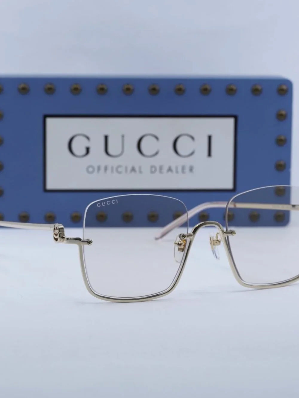 Gucci GG1279S 004 Women Square Sunglasses - Gold / Light Yellow